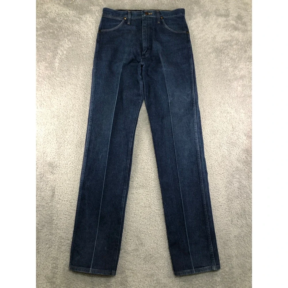 VTG Wrangler Jeans Men 31x36 (Tag 33x36) Blue Cowboy Cut Made in USA 13MWZ